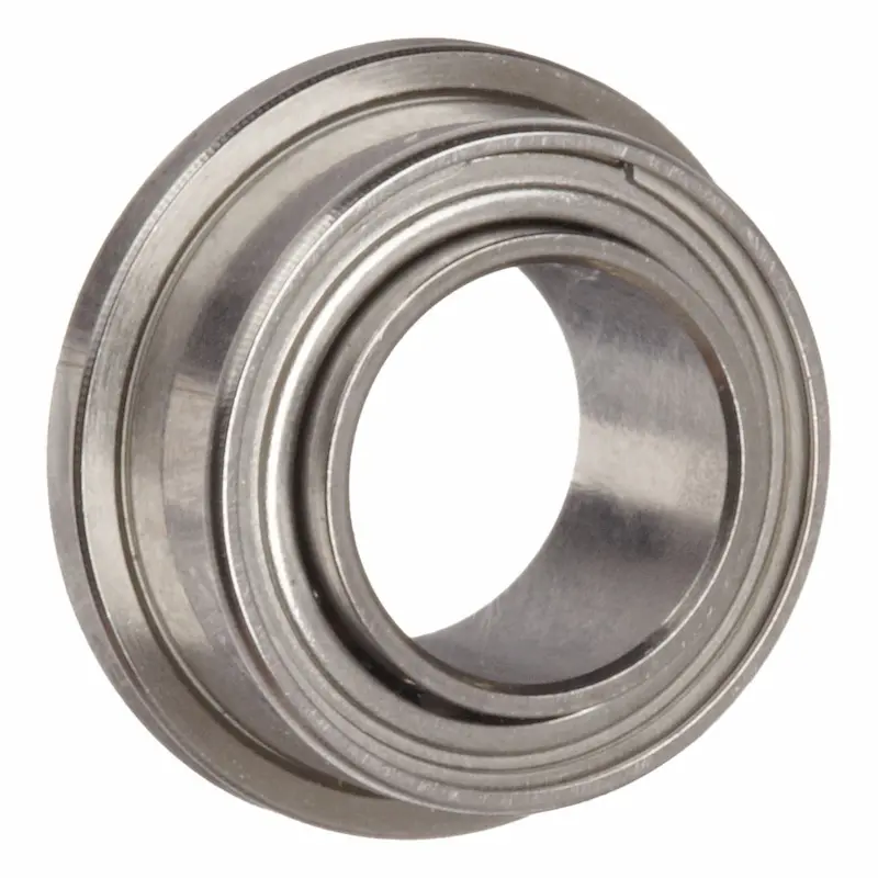 instrument miniature ball bearing with flanged outer ring and extended inner ring